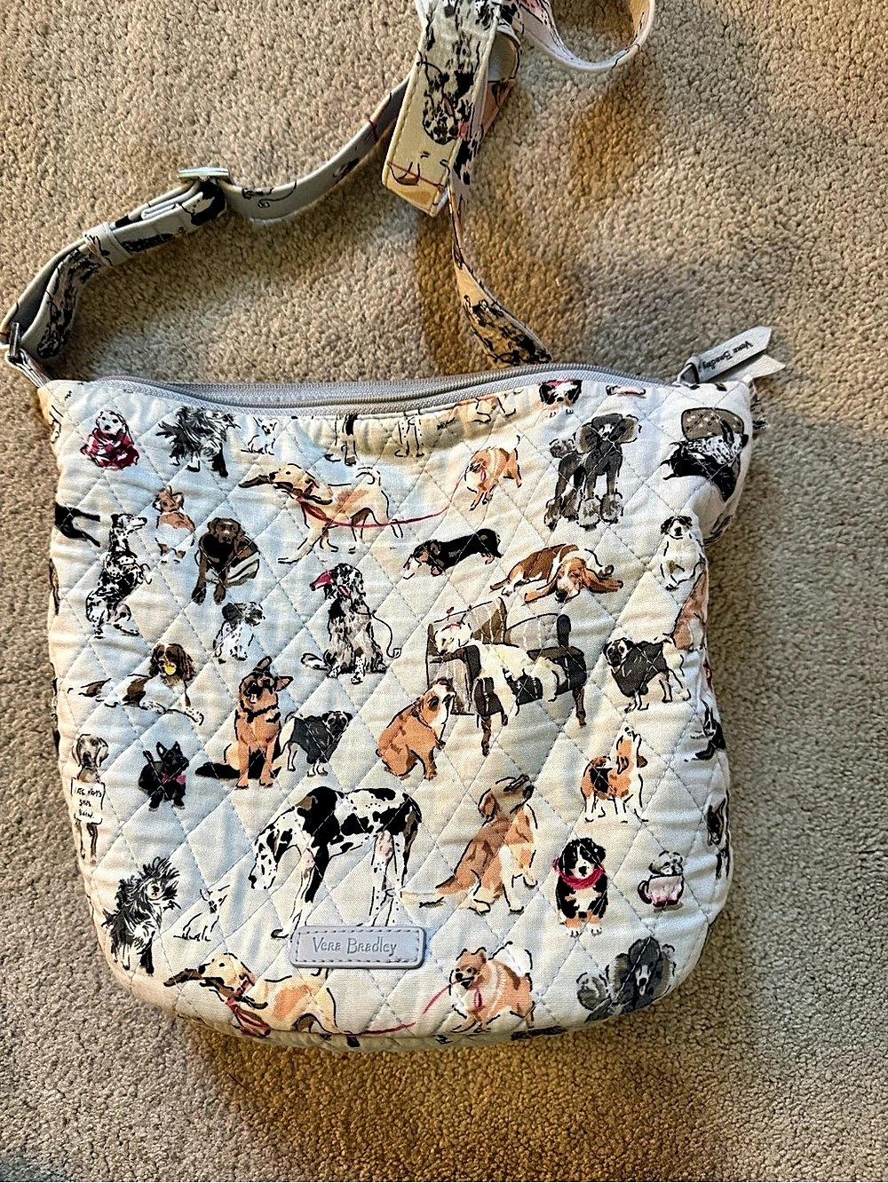 Vera Bradley Mini Slouchy Crossbody Blue & White